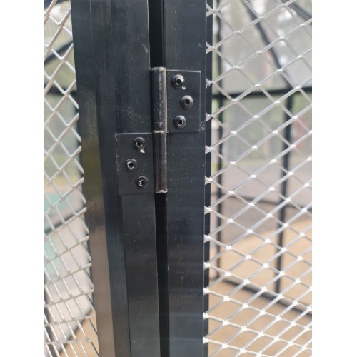 Image showcasing White or Black Large Bird Aviary Pet Cage Mesh Door Entry Aluminium ...